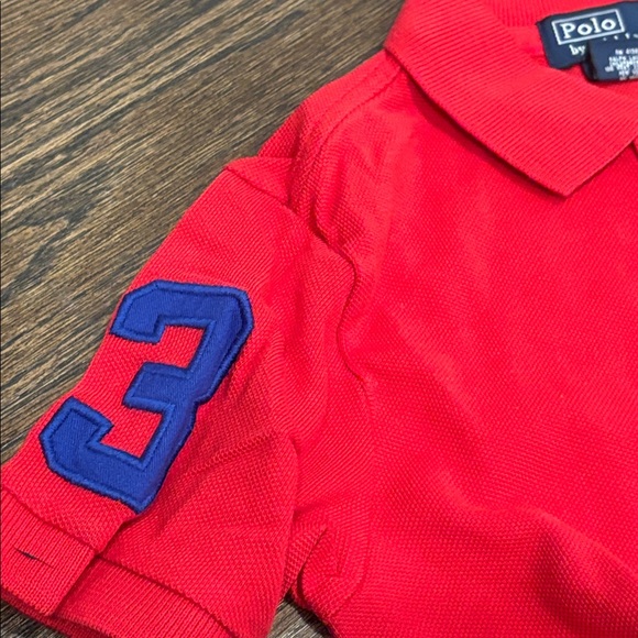 Ralph Lauren Boy’s Vibrant Red Polo with Navy Emblem Size 5 - Picture 3 of 5